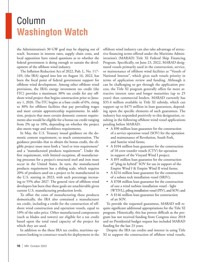 Marine News Magazine, page 16,  Oct 2023