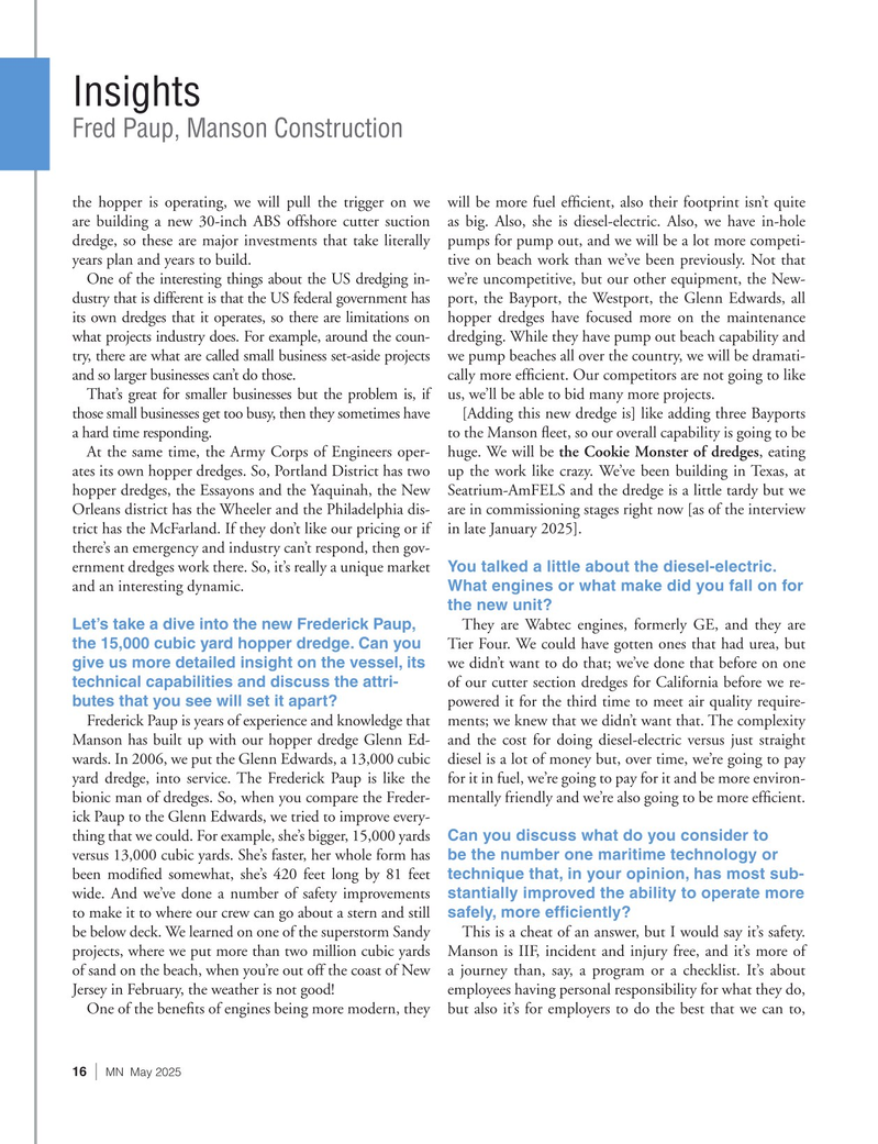 Marine News Magazine, page 16,  May 2025