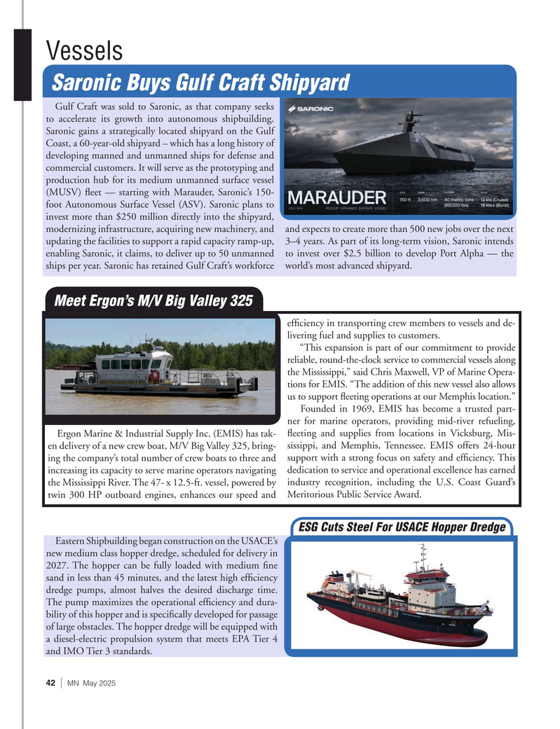 Marine News Magazine, page 42,  May 2025