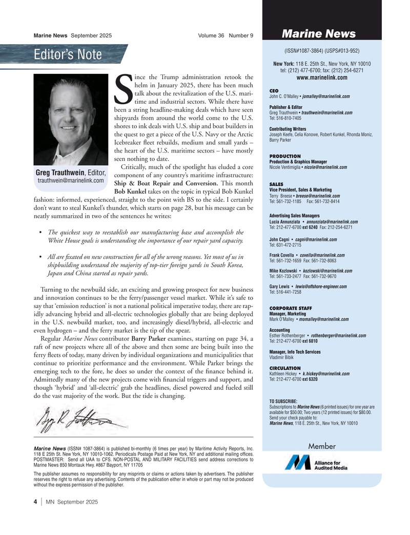 Marine News Magazine, page 4,  Sep 2025