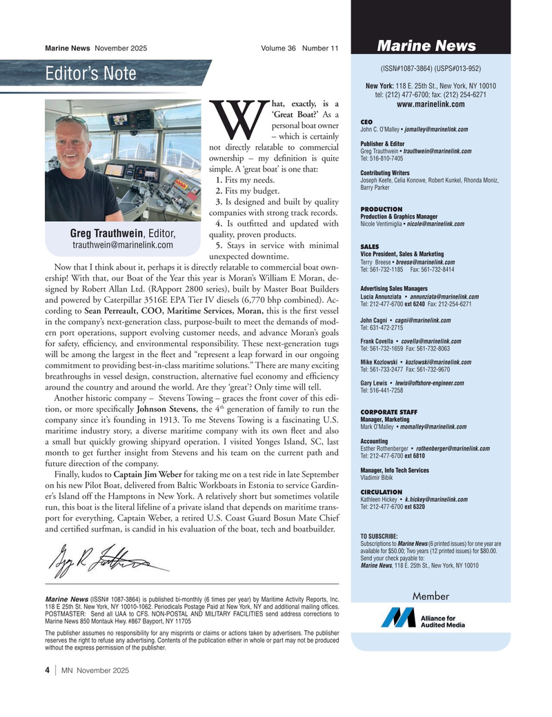 Marine News Magazine, page 4,  Nov 2025