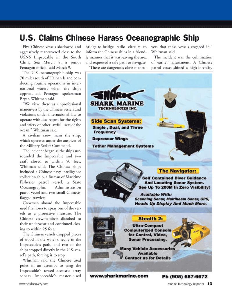 Marine Technology Magazine, page 13,  Apr 2005