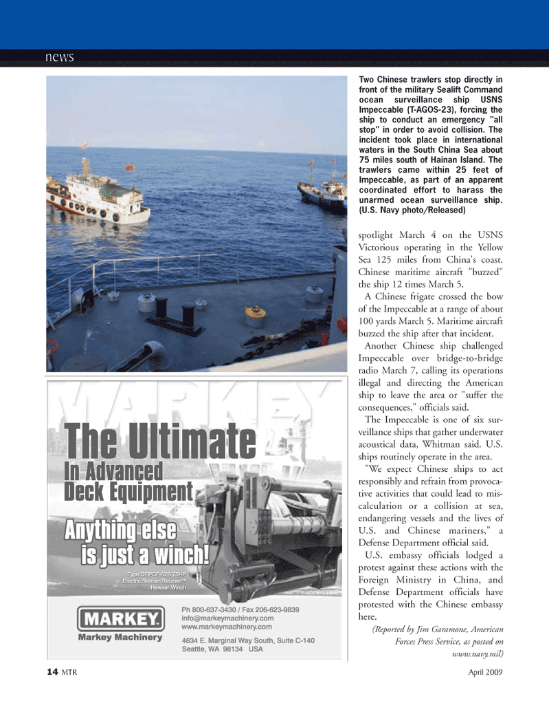Marine Technology Magazine, page 14,  Apr 2005