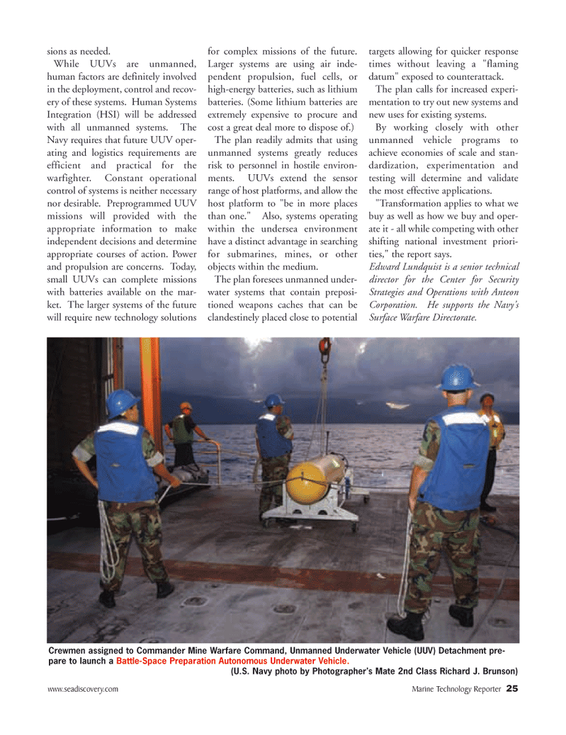 Marine Technology Magazine, page 24,  Jul 2005