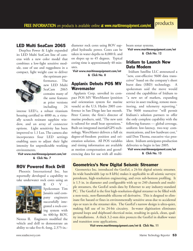 Marine Technology Magazine, page 52,  Jul 2005