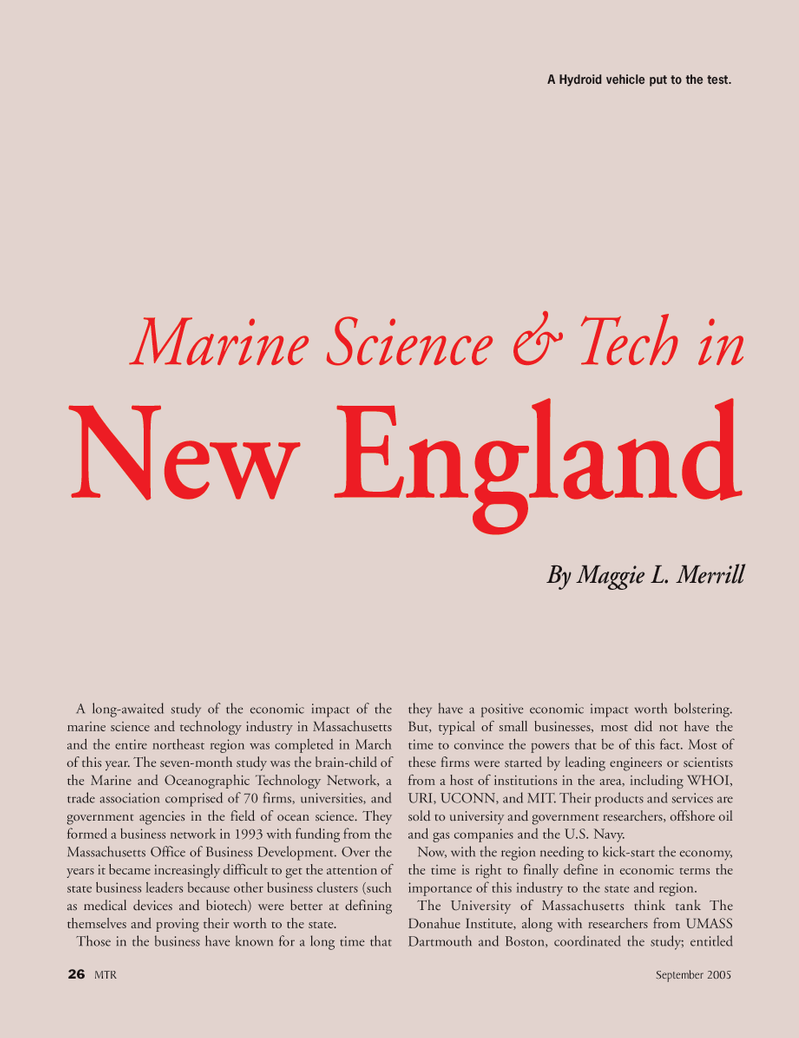 Marine Technology Magazine, page 26,  Sep 2005