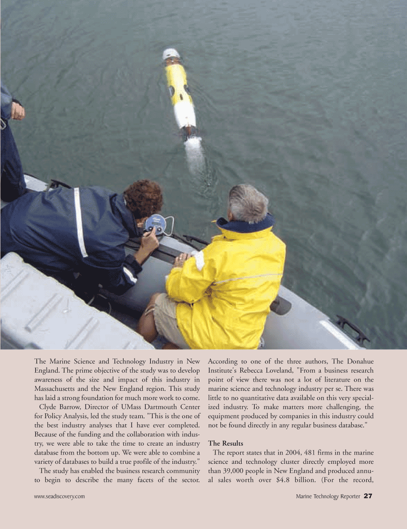 Marine Technology Magazine, page 27,  Sep 2005