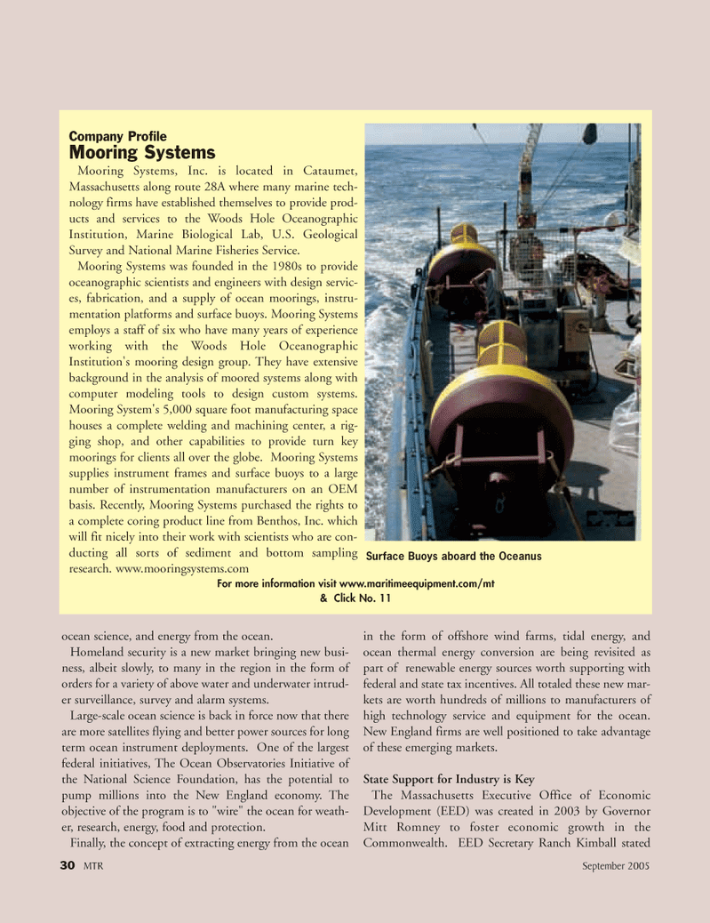 Marine Technology Magazine, page 30,  Sep 2005