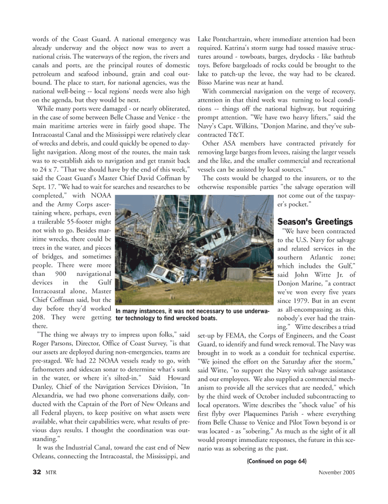 Marine Technology Magazine, page 32,  Nov 2005