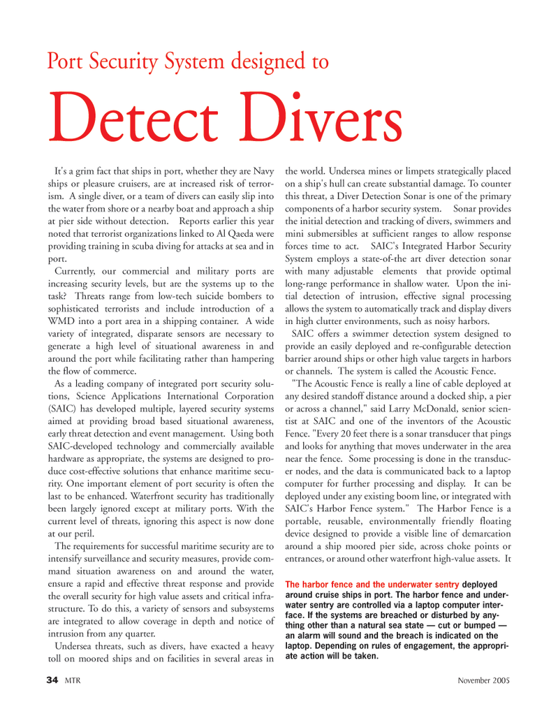 Marine Technology Magazine, page 34,  Nov 2005