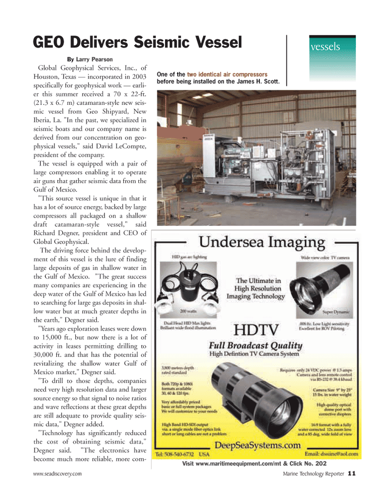 Marine Technology Magazine, page 11,  Jan 2006