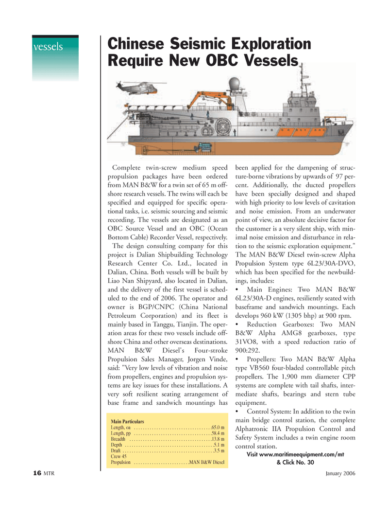 Marine Technology Magazine, page 16,  Jan 2006