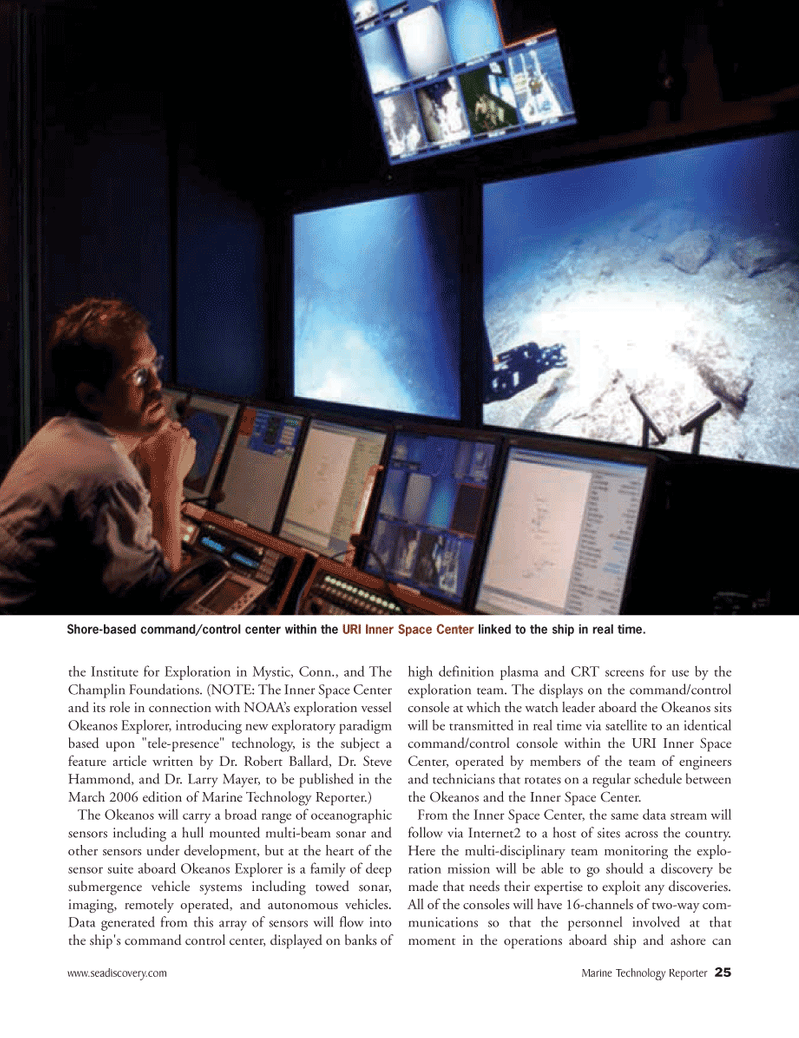 Marine Technology Magazine, page 25,  Jan 2006