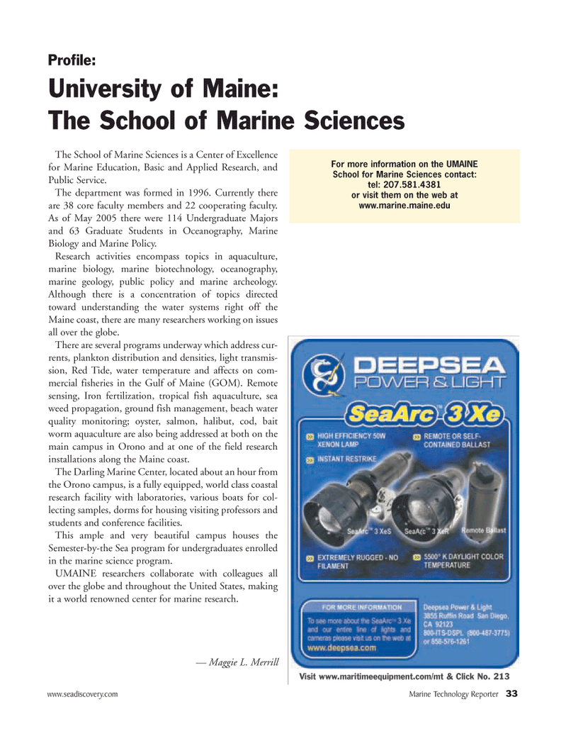 Marine Technology Magazine, page 33,  Jan 2006