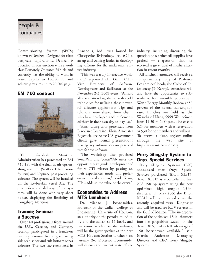 Marine Technology Magazine, page 52,  Jan 2006