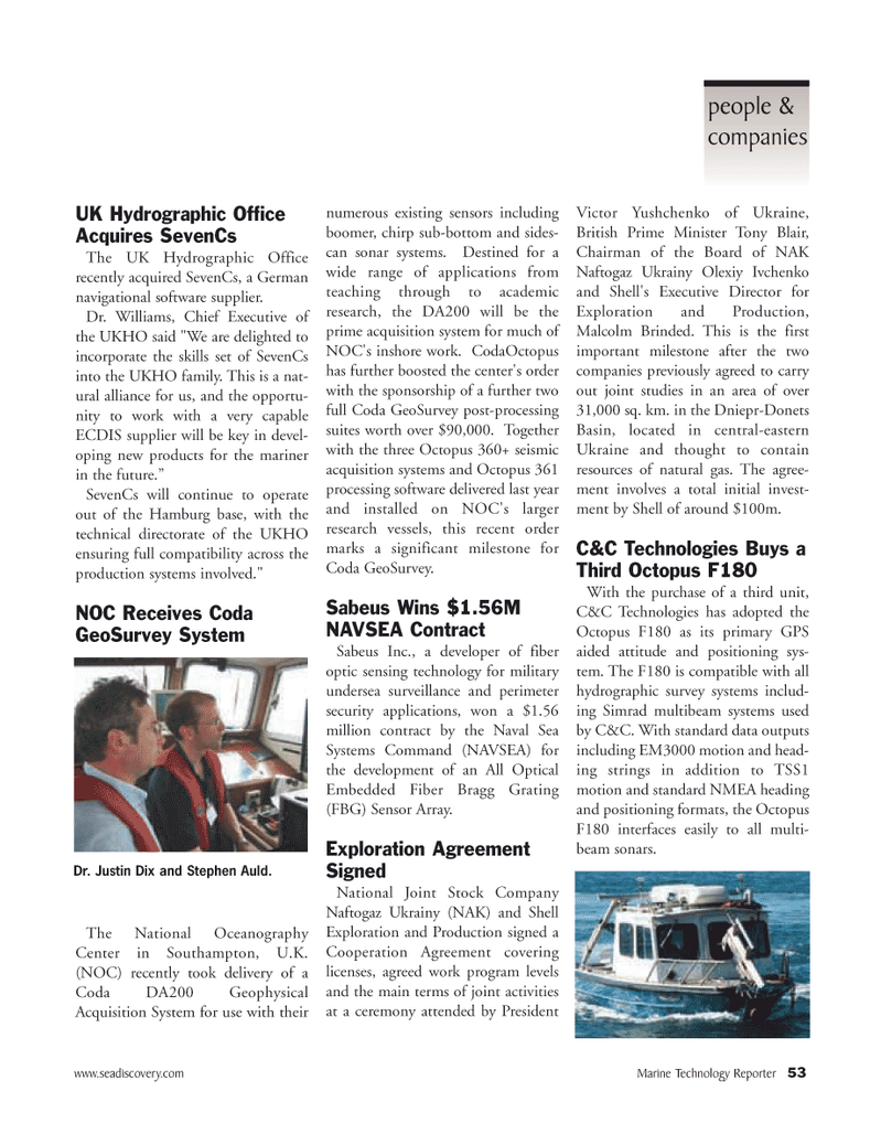 Marine Technology Magazine, page 53,  Jan 2006