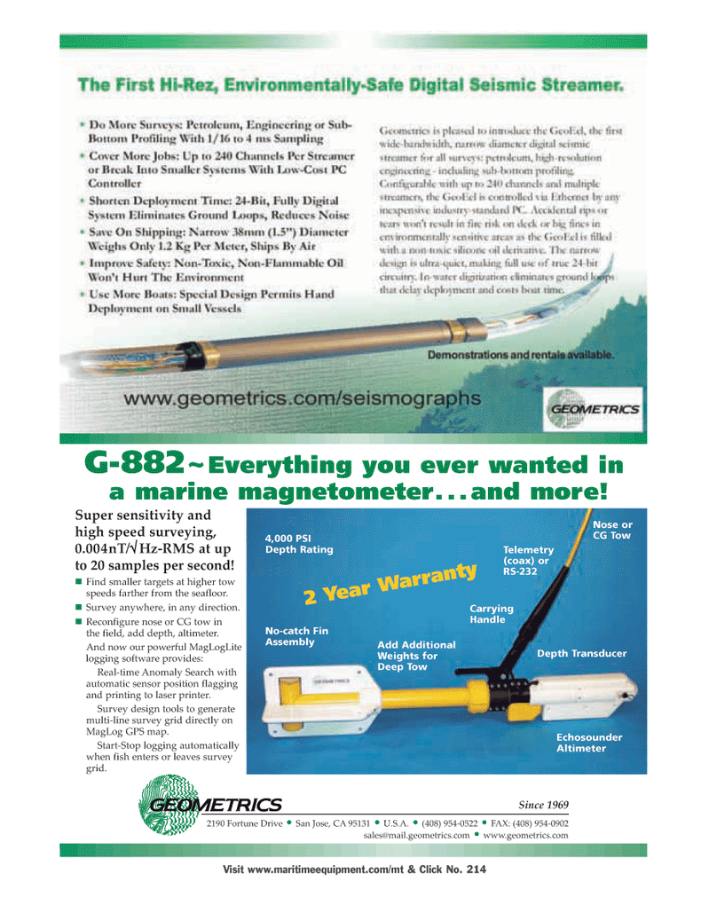 Marine Technology Magazine, page 3rd Cover,  Jan 2006