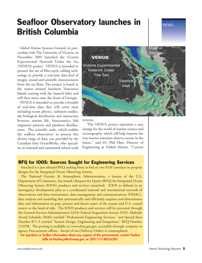 Marine Technology Magazine, page 5,  Jan 2006