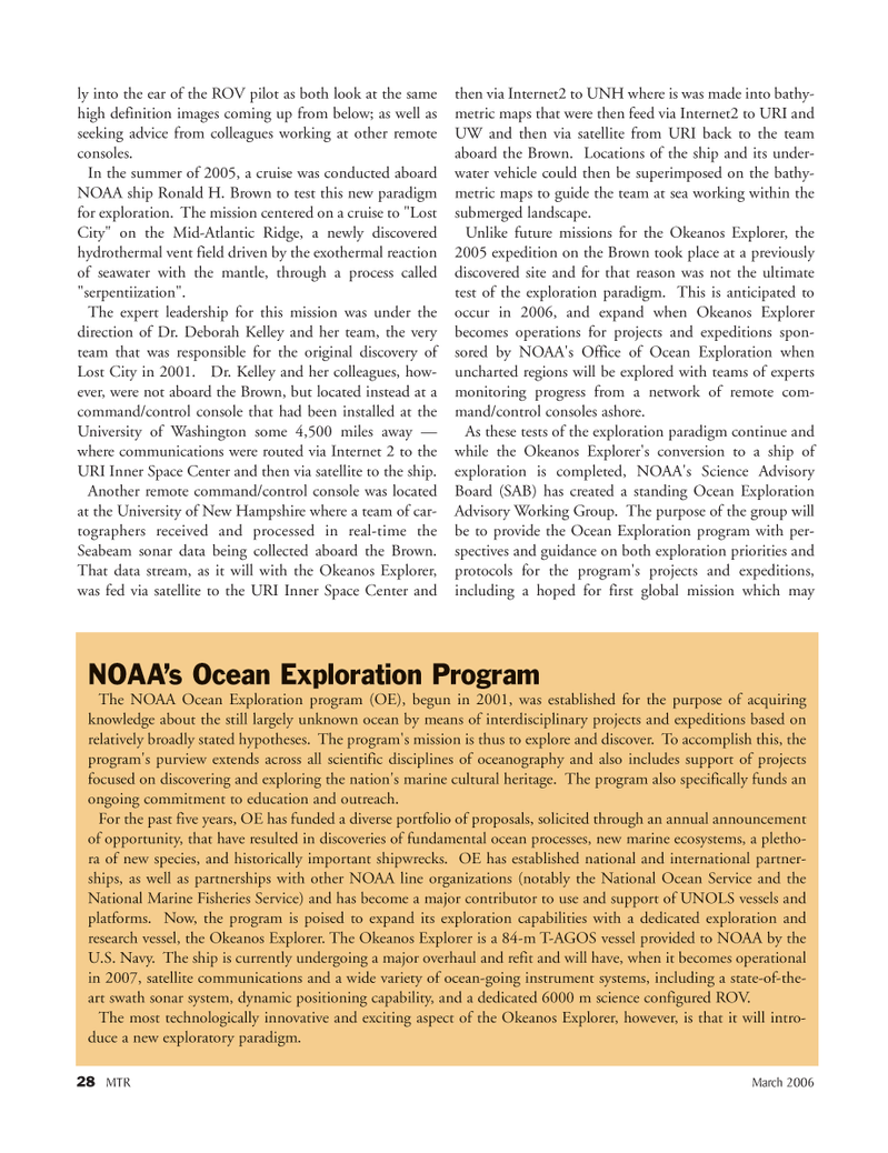 Marine Technology Magazine, page 27,  Mar 2006