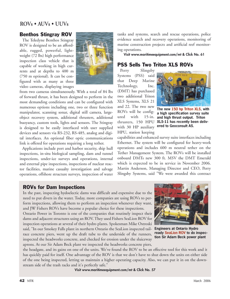 Marine Technology Magazine, page 41,  Mar 2006