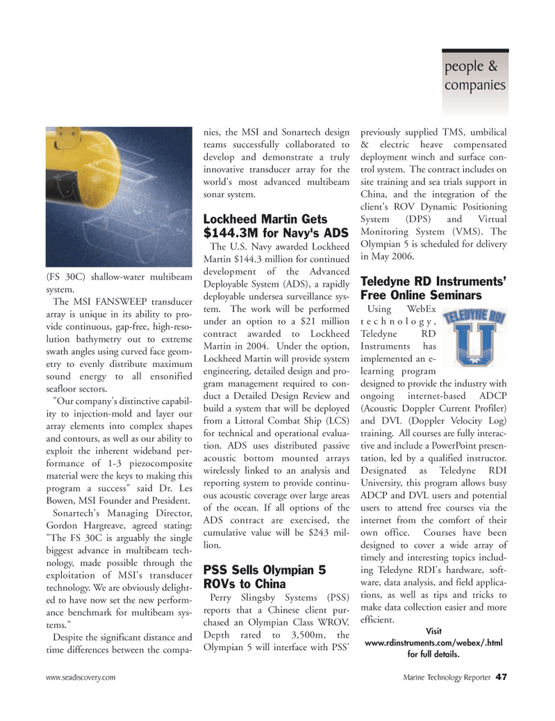Marine Technology Magazine, page 45,  Mar 2006