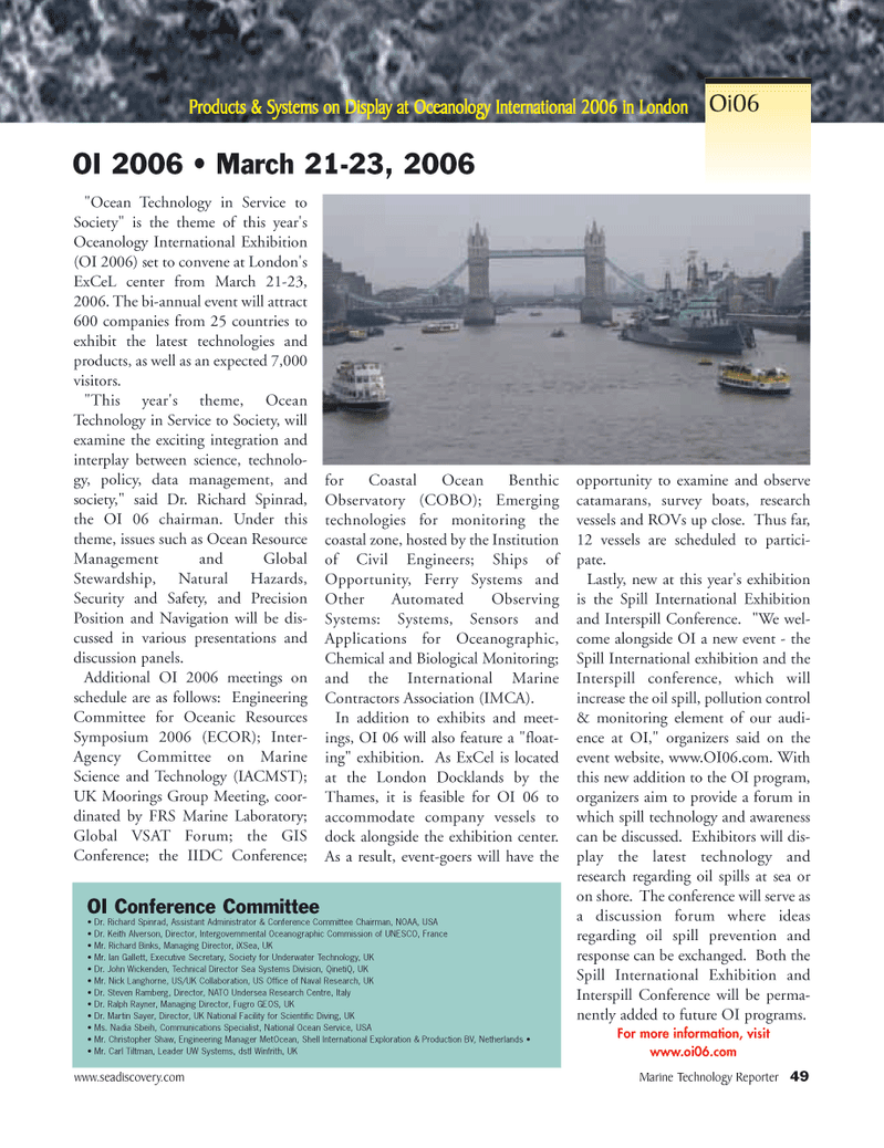 Marine Technology Magazine, page 47,  Mar 2006