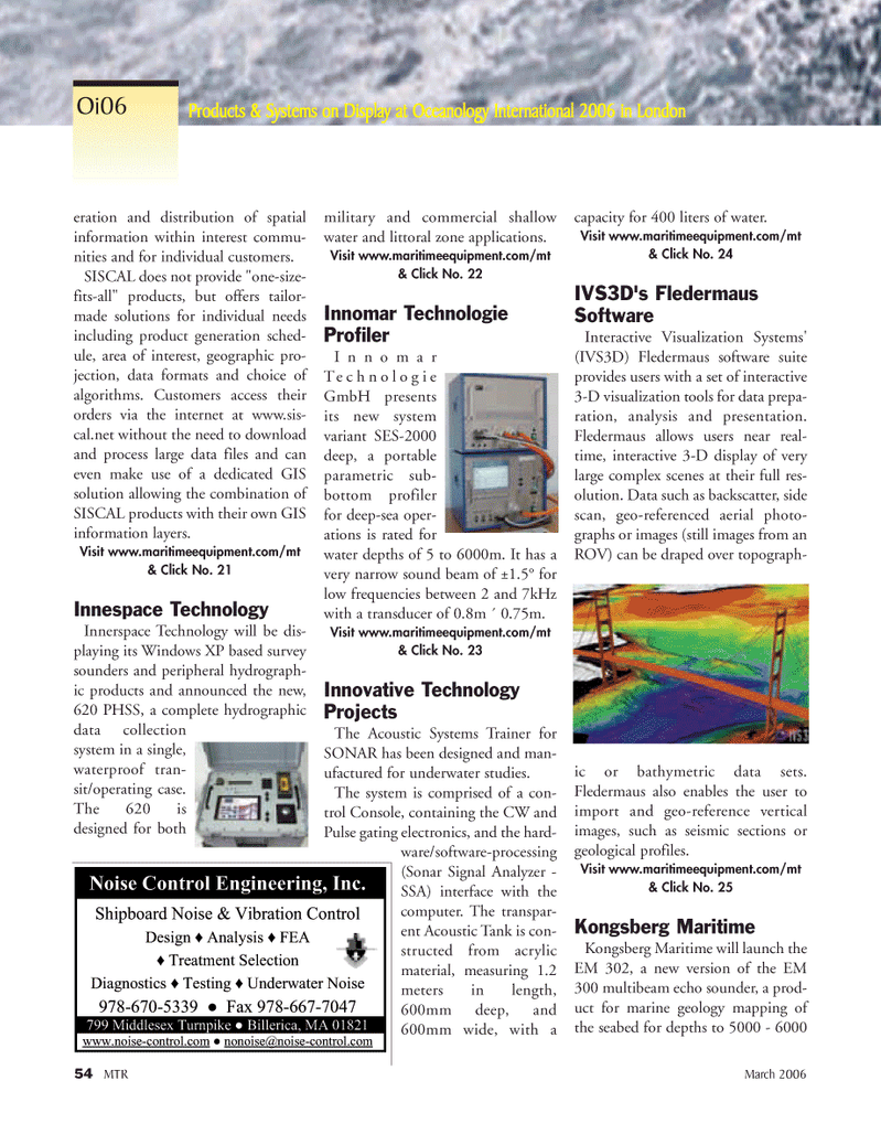 Marine Technology Magazine, page 52,  Mar 2006