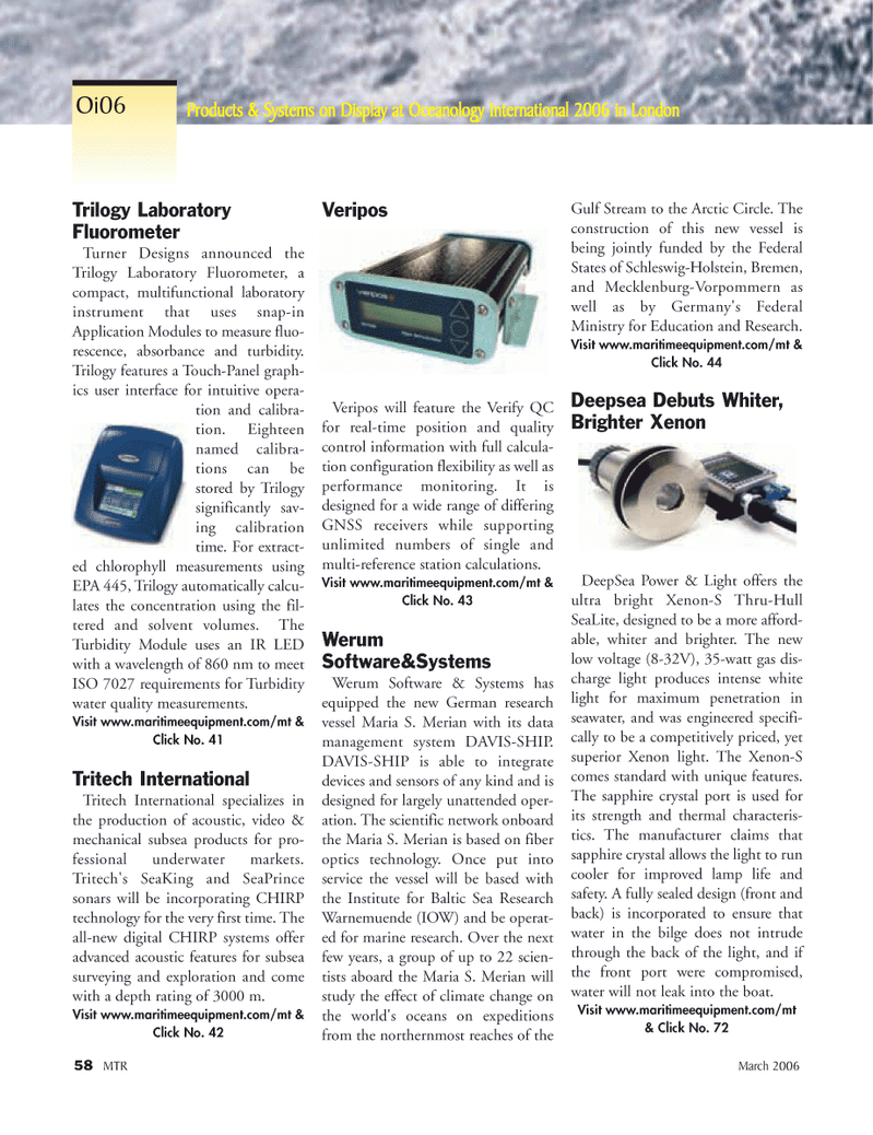 Marine Technology Magazine, page 56,  Mar 2006