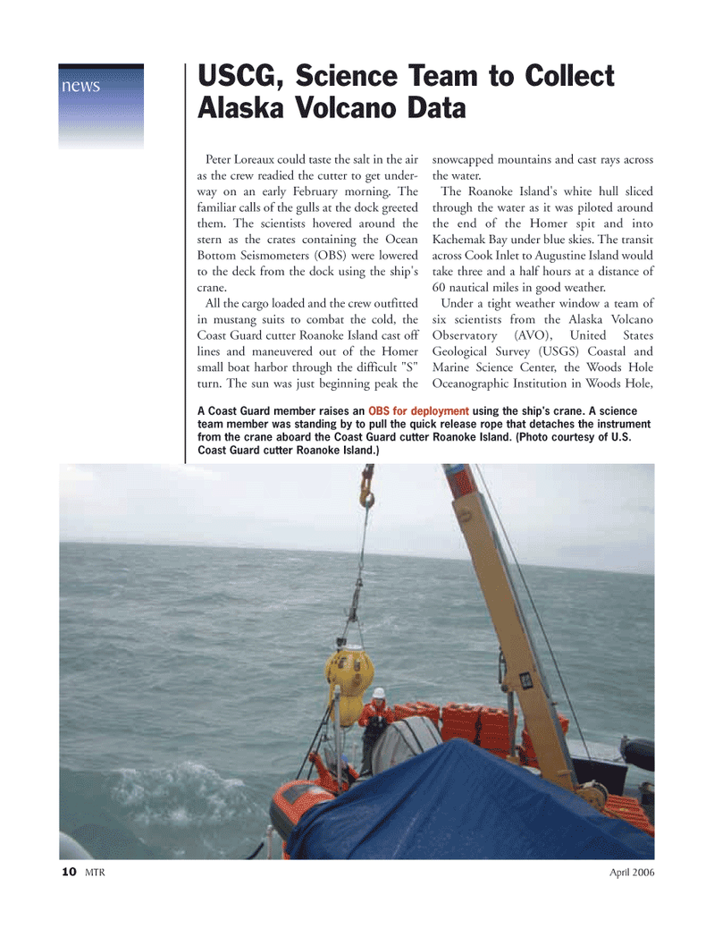 Marine Technology Magazine, page 10,  Apr 2006