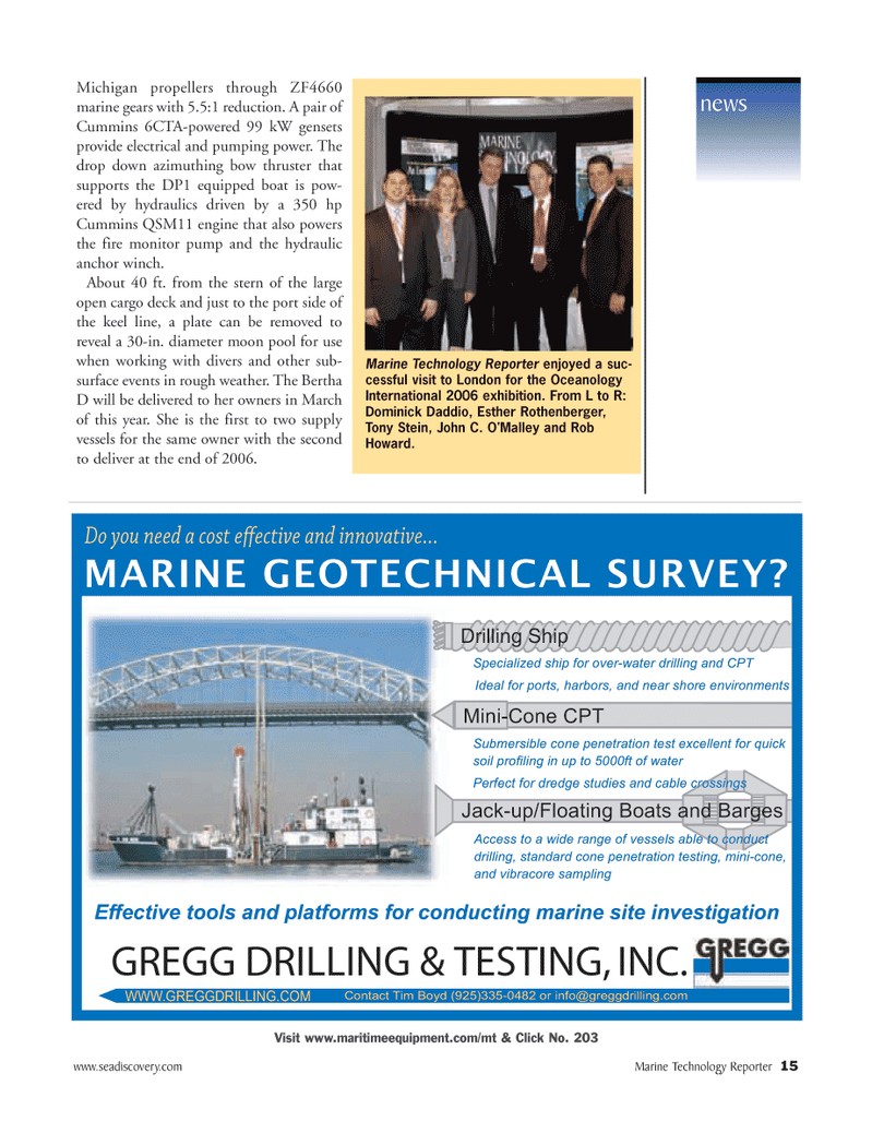 Marine Technology Magazine, page 15,  Apr 2006