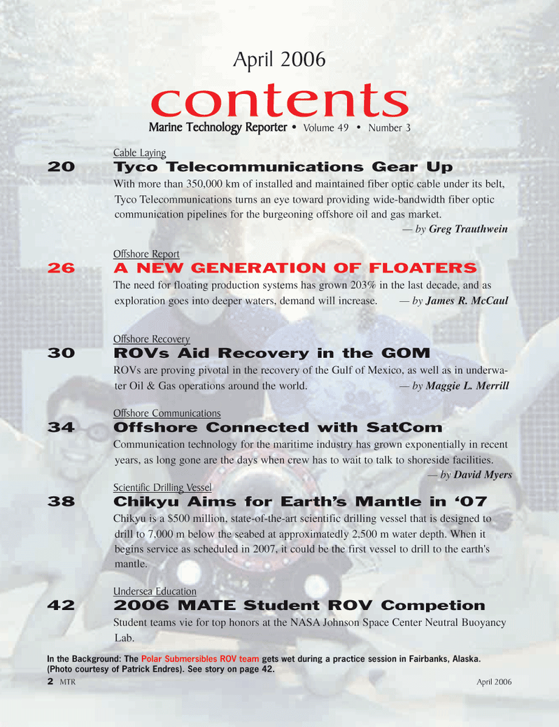 Marine Technology Magazine, page 2,  Apr 2006