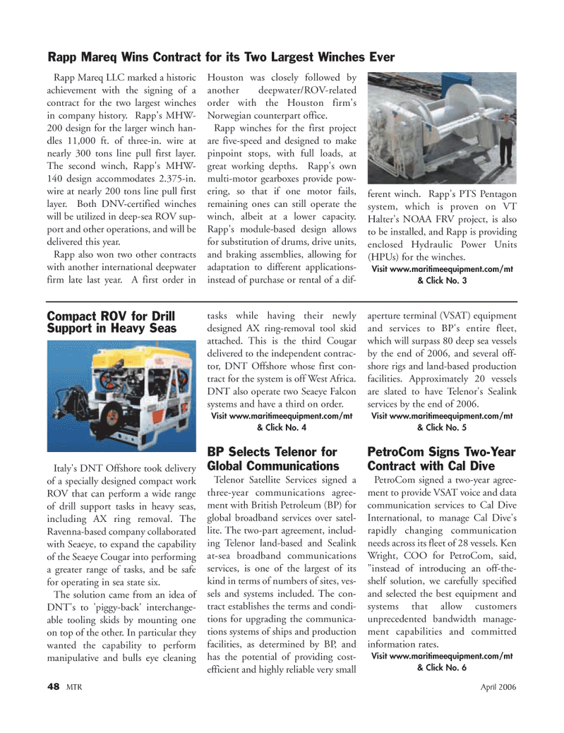 Marine Technology Magazine, page 48,  Apr 2006