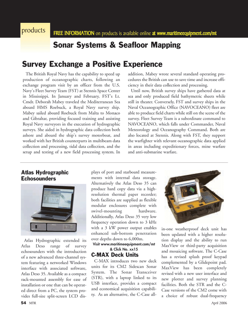 Marine Technology Magazine, page 54,  Apr 2006