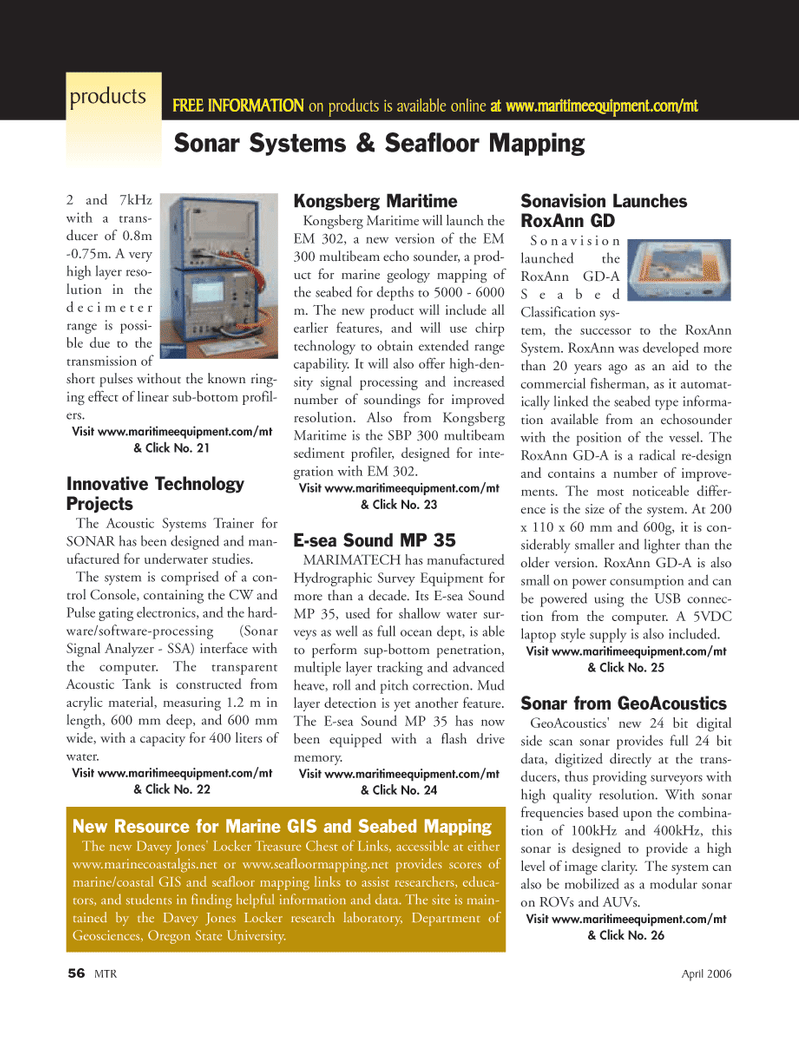 Marine Technology Magazine, page 56,  Apr 2006