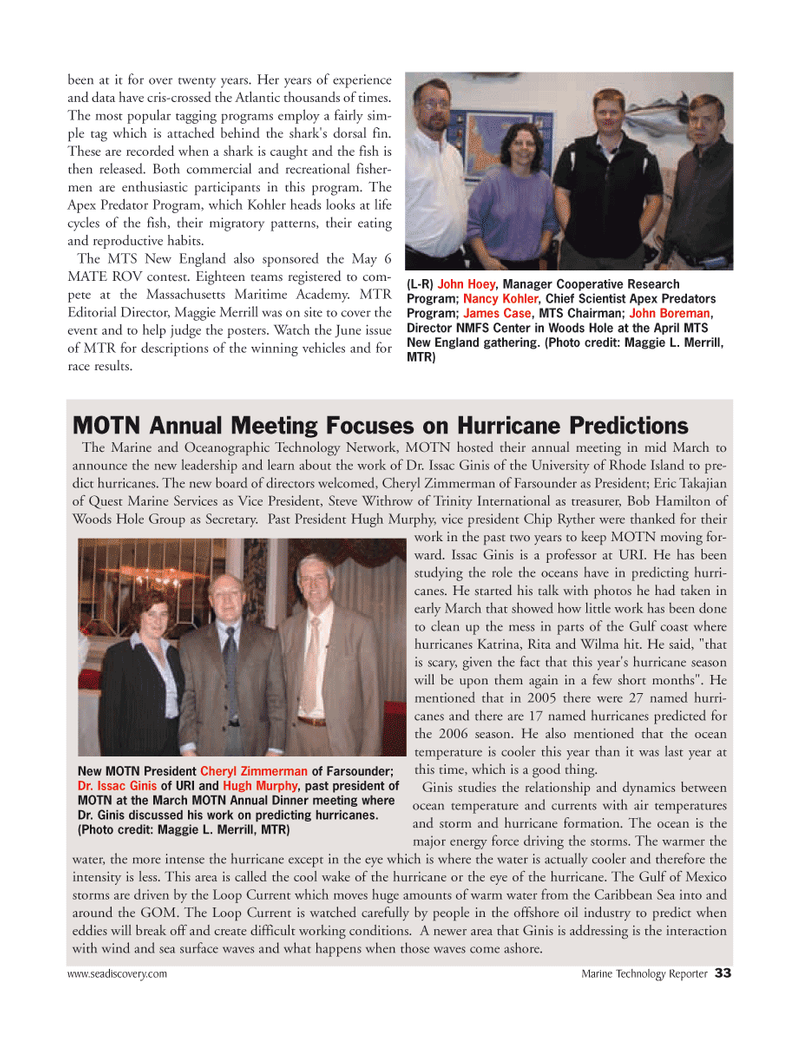 Marine Technology Magazine, page 33,  May 2006