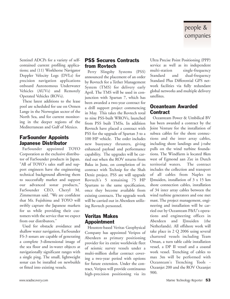 Marine Technology Magazine, page 53,  May 2006