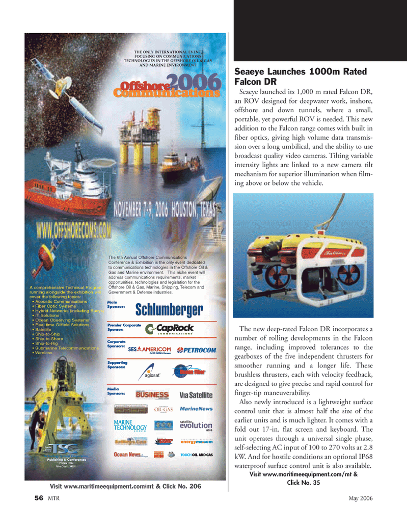 Marine Technology Magazine, page 56,  May 2006