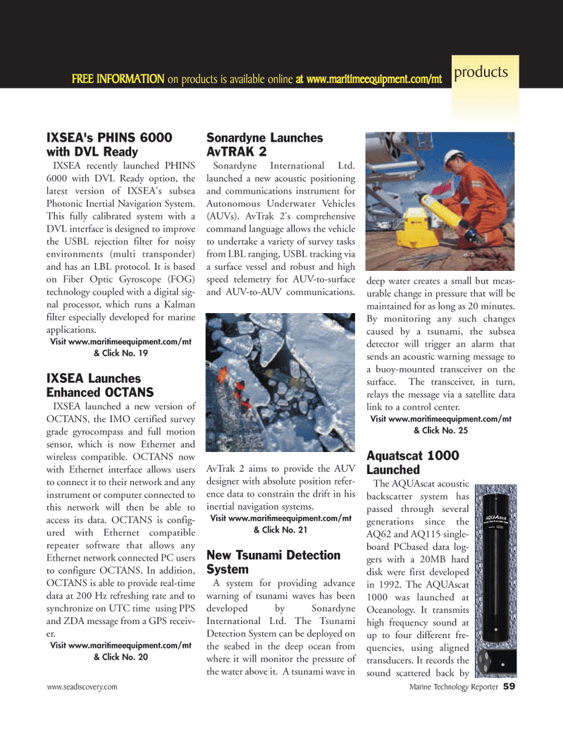 Marine Technology Magazine, page 59,  May 2006