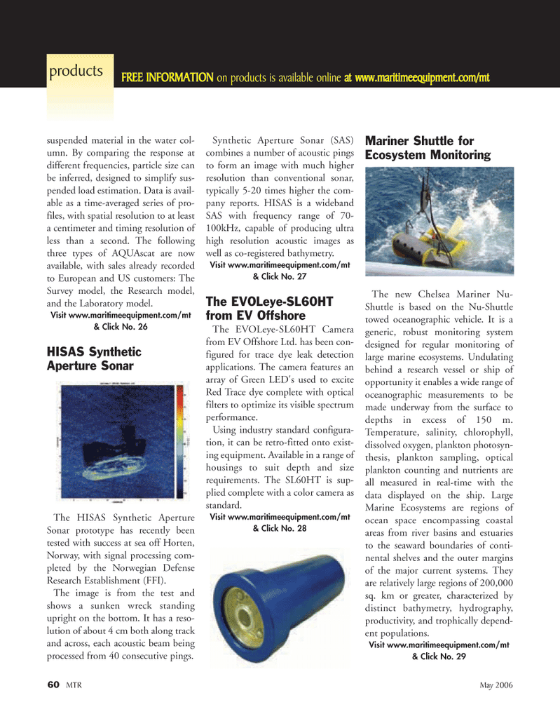 Marine Technology Magazine, page 60,  May 2006
