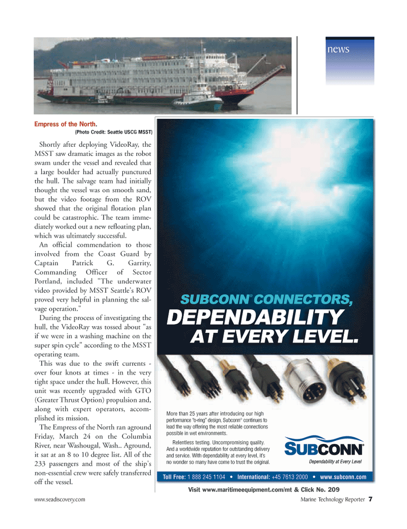 Marine Technology Magazine, page 7,  May 2006
