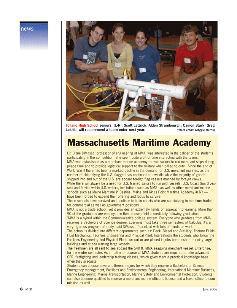 Marine Technology Magazine, page 8,  Jun 2006