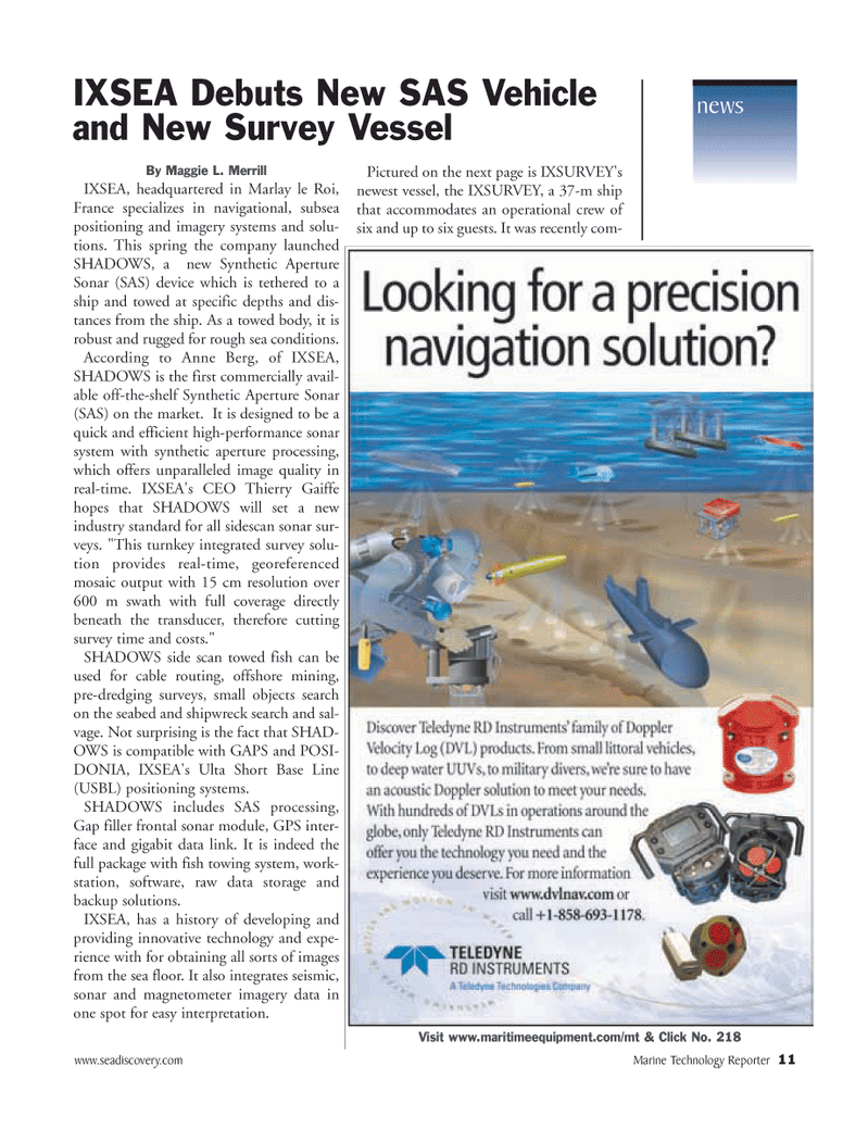 Marine Technology Magazine, page 11,  Jun 2006