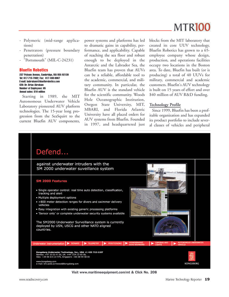 Marine Technology Magazine, page 19,  Jun 2006