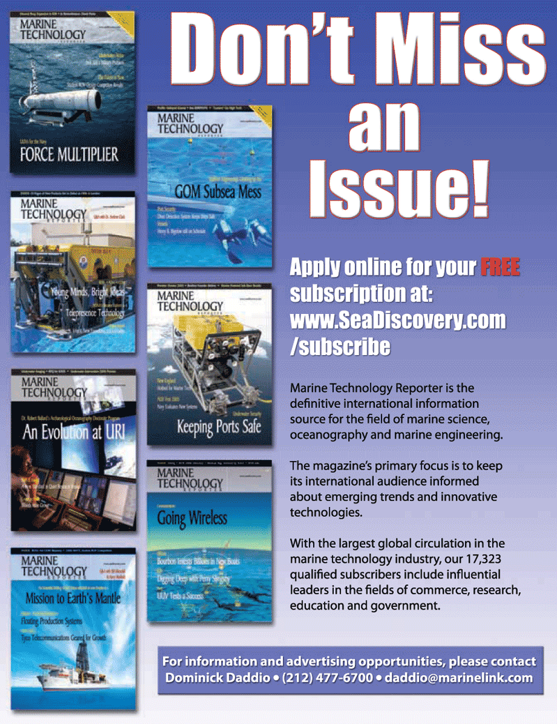 Marine Technology Magazine, page 3rd Cover,  Jun 2006