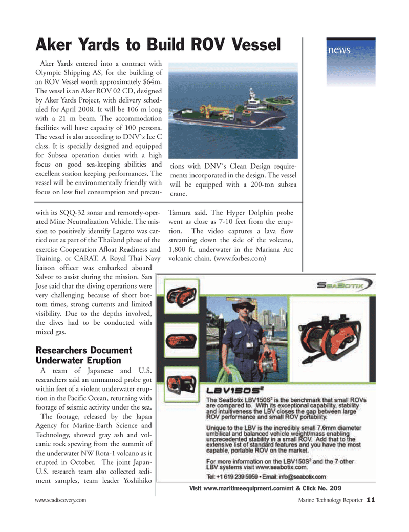 Marine Technology Magazine, page 11,  Jul 2006