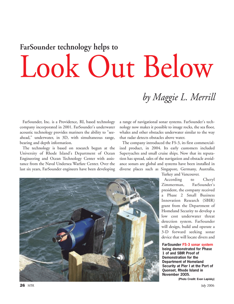 Marine Technology Magazine, page 26,  Jul 2006