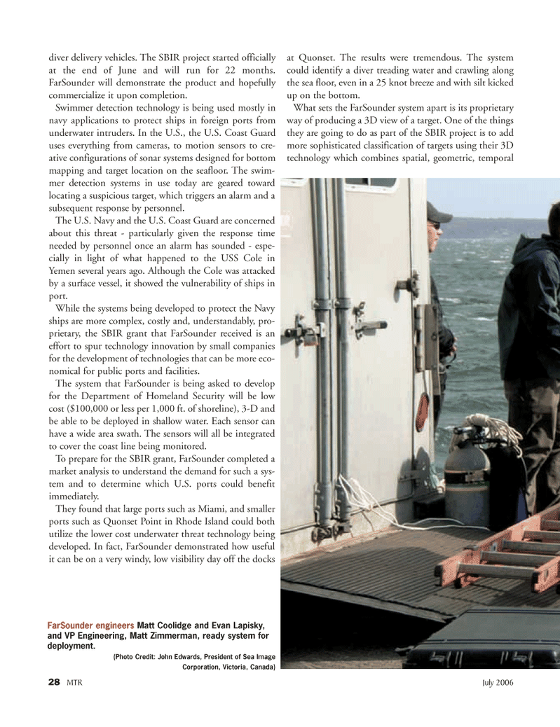 Marine Technology Magazine, page 28,  Jul 2006
