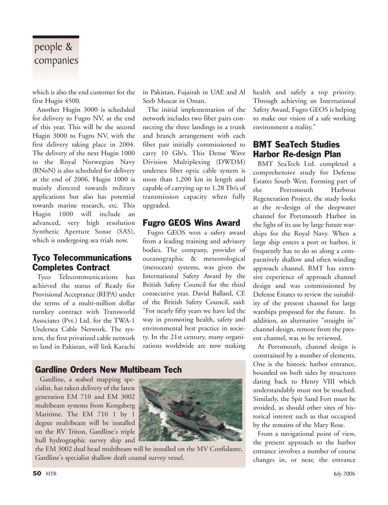 Marine Technology Magazine, page 50,  Jul 2006