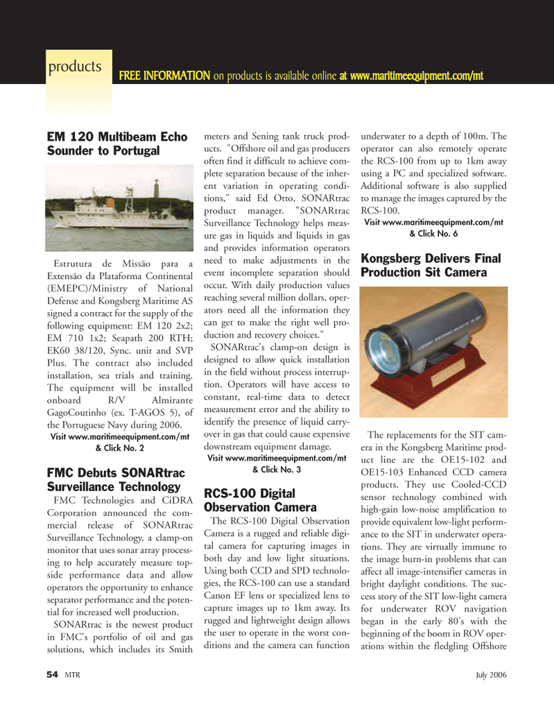Marine Technology Magazine, page 54,  Jul 2006