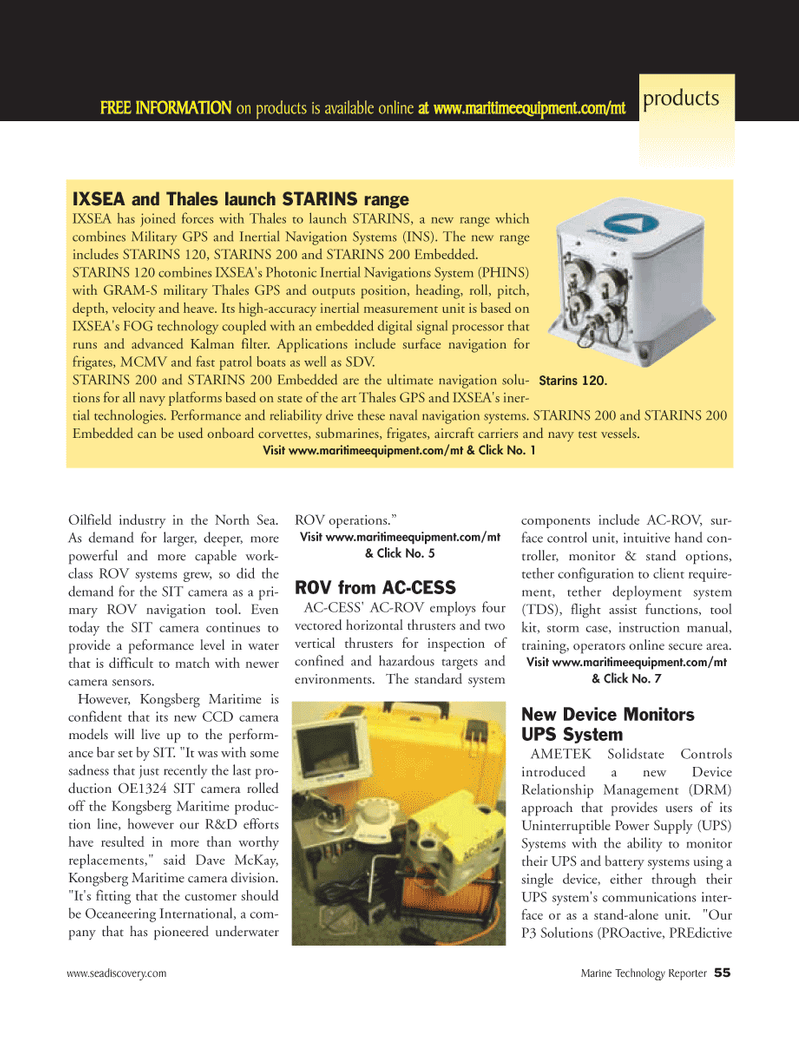Marine Technology Magazine, page 55,  Jul 2006
